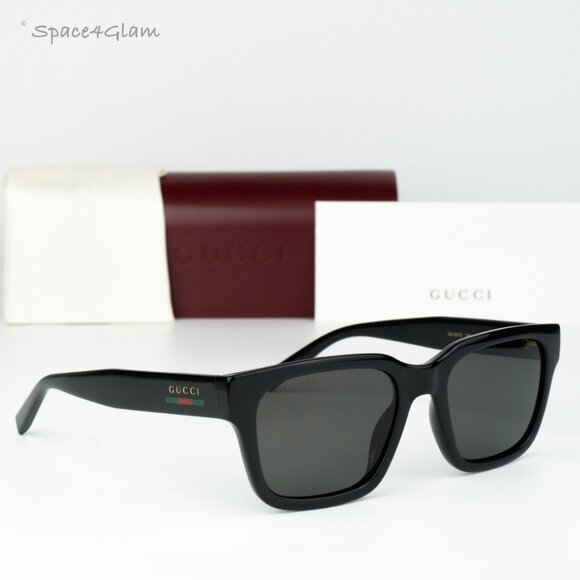 Gucci Men Sunglasses Black Grey Polarized Square GG1857S 005 NEW AUTHENTIC - Picture 3 of 11